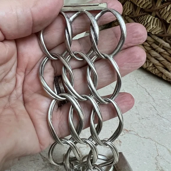 Slane & Slane Double link sterling bracelet - Picture 5 of 5